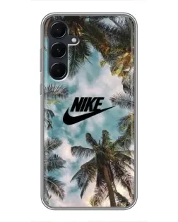 Чехол для Samsung Galaxy A55 с картинкой «Тропический принт Nike»