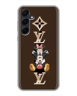 Чехол для Samsung Galaxy A55 с картинкой «LV и Микки Маус»