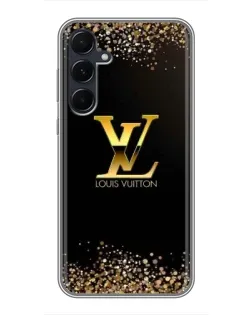 Чехол для Samsung Galaxy A55 с картинкой «LV — золотые искры»