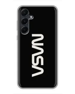 Чехол для Samsung Galaxy A55 с картинкой «NASA — вертикальный логотип»