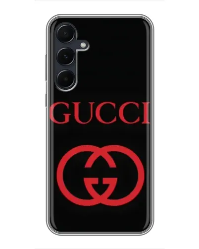 Чехол для Samsung Galaxy A55 с картинкой «Gucci — красный логотип»