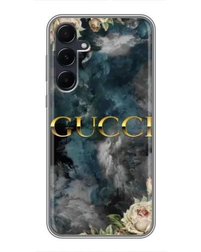 Чехол для Samsung Galaxy A55 с картинкой «Абстрактные цветы Gucci»