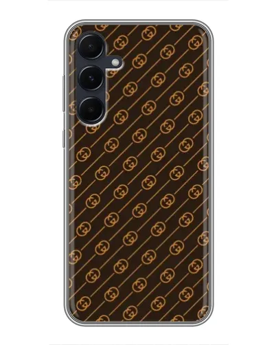 Чехол для Samsung Galaxy A55 с картинкой «Gucci — золотые диагонали»