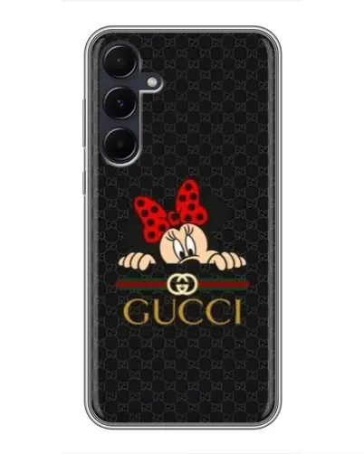 Чехол для Samsung Galaxy A55 с картинкой «Минни Маус Gucci — черный»