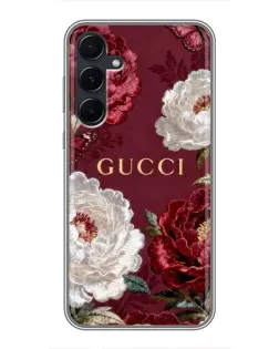 Чехол для Samsung Galaxy A55 с картинкой «Gucci — бордовые розы» Чехол для Samsung Galaxy A55 с картинкой «Gucci — бордовые розы»