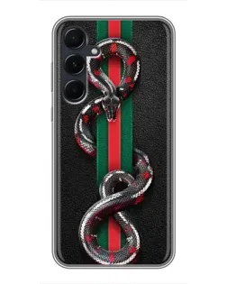 Чехол для Samsung Galaxy A55 с картинкой «Gucci — змея на полосе» Чехол для Samsung Galaxy A55 с картинкой «Gucci — змея на полосе»