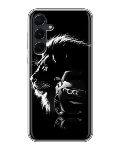Чехол для Samsung Galaxy A55 с картинкой «BMW и лев» Чехол для Samsung Galaxy A55 с картинкой «BMW и лев»