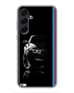 Чехол для Samsung Galaxy A55 с картинкой «Силуэт BMW в темноте»