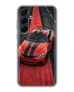 Чехол для Samsung Galaxy A55 с картинкой «BMW на красной дорожке»