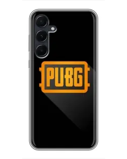 Чехол для Samsung Galaxy A55 с картинкой «PUBG — рамка лого»