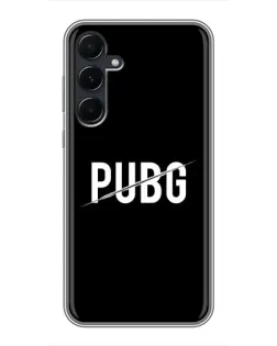 Чехол для Samsung Galaxy A55 с картинкой «PUBG — белый логотип»
