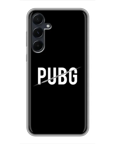 Чехол для Samsung Galaxy A55 с картинкой «PUBG — белый логотип»