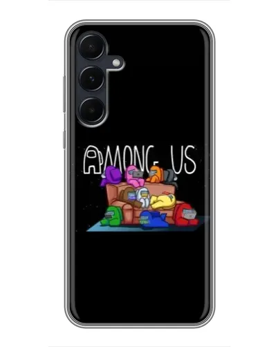 Чехол для Samsung Galaxy A55 с картинкой «Логотип Among Us»