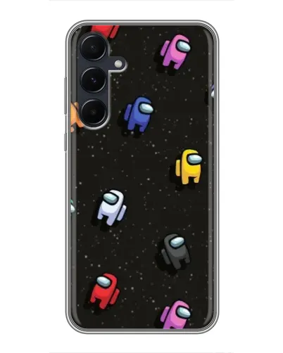 Чехол для Samsung Galaxy A55 с картинкой «Космический паттерн Among Us»
