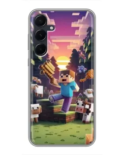 Чехол для Samsung Galaxy A55 с картинкой «Стив на ферме» Чехол для Samsung Galaxy A55 с картинкой «Стив на ферме»