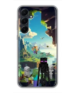 Чехол для Samsung Galaxy A55 с картинкой «Эндермен в лесу»