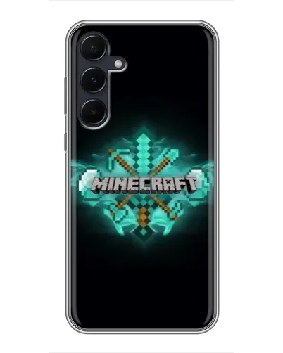 Чехол для Samsung Galaxy A55 с картинкой «Minecraft Diamond лого» Чехол для Samsung Galaxy A55 с картинкой «Minecraft Diamond лого»