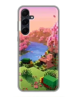 Чехол для Samsung Galaxy A55 с картинкой «Розовое дерево Minecraft»