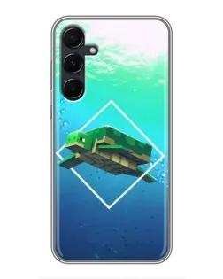 Чохол для Samsung Galaxy A55 з картинкою «Черепаха Minecraft»