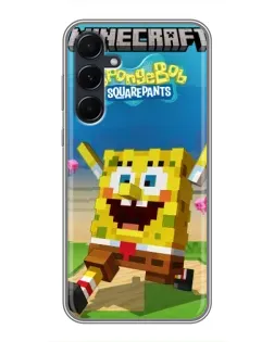 Чохол для Samsung Galaxy A55 з картинкою «Губка Боб Minecraft»