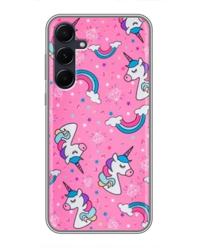 Чехол для Samsung Galaxy A55 с картинкой «Unicorn паттерн розовый» Чехол для Samsung Galaxy A55 с картинкой «Unicorn паттерн розовый»