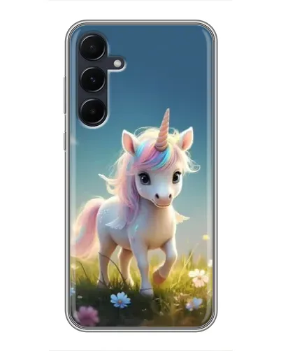 Чехол для Samsung Galaxy A55 с картинкой «Единорог на поляне» Чехол для Samsung Galaxy A55 с картинкой «Единорог на поляне»