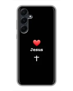 Чехол для Samsung Galaxy A55 с картинкой «Сердце - Jesus»