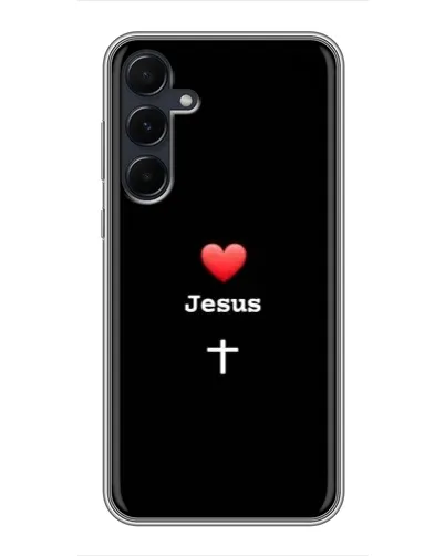 Чехол для Samsung Galaxy A55 с картинкой «Сердце - Jesus»