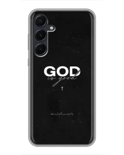 Чехол для Samsung Galaxy A55 с картинкой «GOD — Бог над всем»