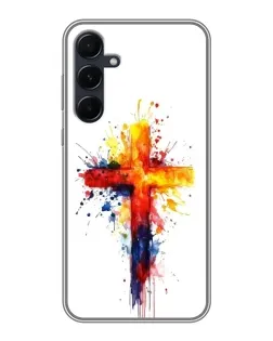 Чехол для Samsung Galaxy A55 с картинкой «Акварельный крест»