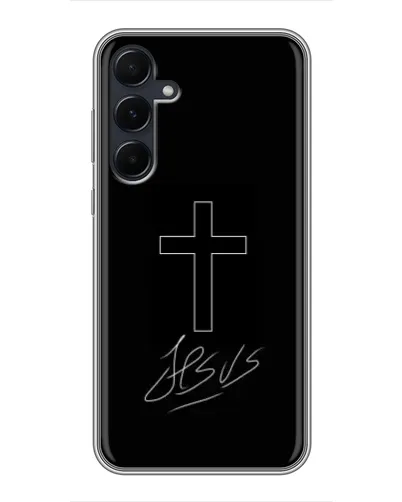 Чехол для Samsung Galaxy A55 с картинкой «Графический крест Jesus» Чехол для Samsung Galaxy A55 с картинкой «Графический крест Jesus»