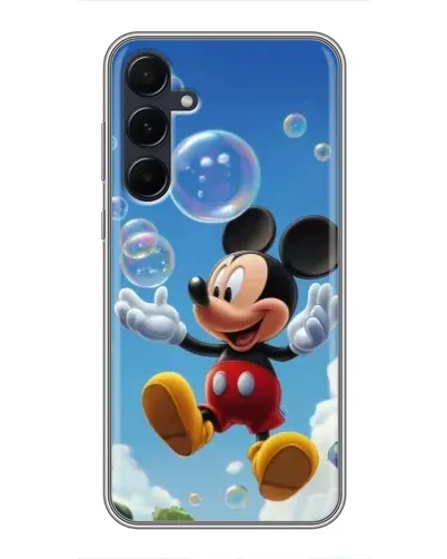 Чехол для Samsung Galaxy A55 с картинкой «Mickey и мыльные пузыри»