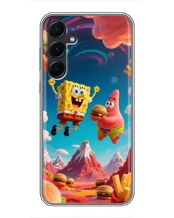 Чехол для Samsung Galaxy A55 с картинкой «Космический фастфуд»