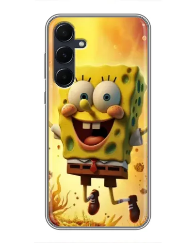 Чехол для Samsung Galaxy A55 с картинкой «Губка Боб прыгает»