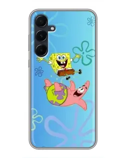 Чехол для Samsung Galaxy A55 с картинкой «Спанч Боб и Патрик»