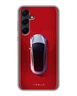 Чехол для Samsung Galaxy A55 с картинкой «Tesla Top View»