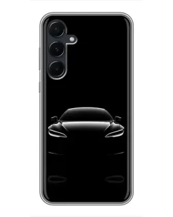 Чехол для Samsung Galaxy A55 с картинкой «Силуэт Tesla Night»