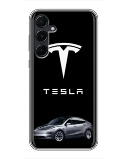Чехол для Samsung Galaxy A55 с картинкой «Tesla Model Y»