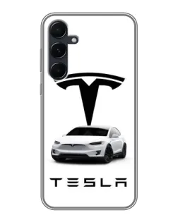 Чехол для Samsung Galaxy A55 с картинкой «Tesla White Style»