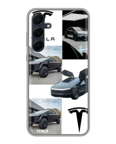 Чехол для Samsung Galaxy A55 с картинкой «Коллаж Cybertruck Tesla» Чехол для Samsung Galaxy A55 с картинкой «Коллаж Cybertruck Tesla»