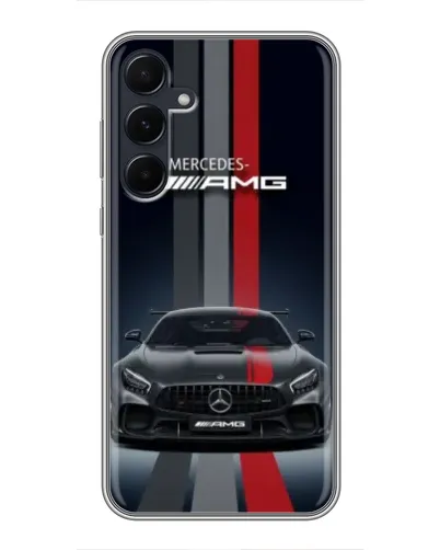 Чехол для Samsung Galaxy A55 с картинкой «Mercedes — белый карбон»
