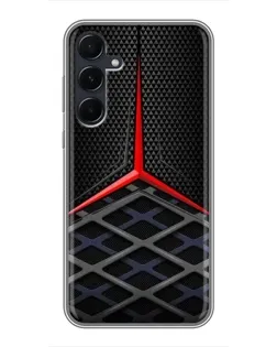 Чехол для Samsung Galaxy A55 с картинкой «Mercedes Carbon Grid»