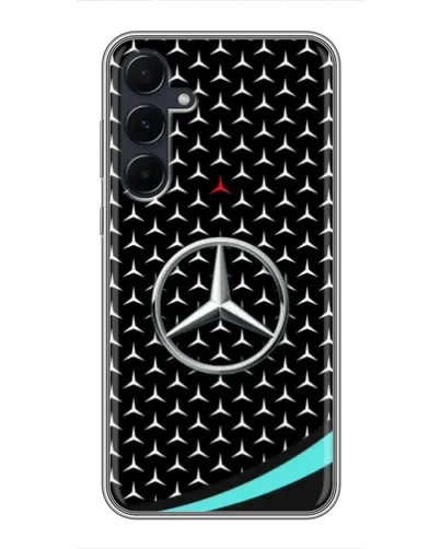 Чехол для Samsung Galaxy A55 с картинкой «Mercedes — бирюзовый акцент»
