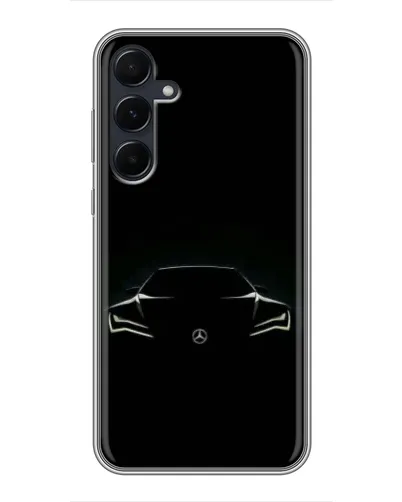Чехол для Samsung Galaxy A55 с картинкой «Mercedes — силуэт авто» Чехол для Samsung Galaxy A55 с картинкой «Mercedes — силуэт авто»