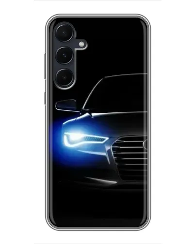 Чехол для Samsung Galaxy A55 с картинкой «Неоновый взгляд Audi»