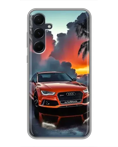 Чехол для Samsung Galaxy A55 с картинкой «Audi — закат»