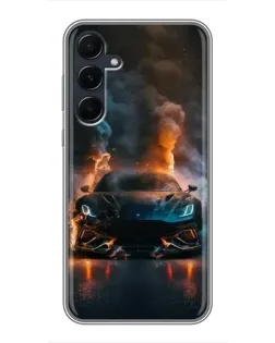 Чехол для Samsung Galaxy A55 с картинкой «Lamborghini дымная эстетика»