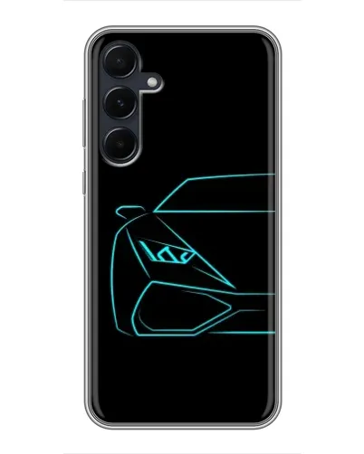 Чехол для Samsung Galaxy A55 с картинкой «Голубой силуэт Lamborghini» Чехол для Samsung Galaxy A55 с картинкой «Голубой силуэт Lamborghini»