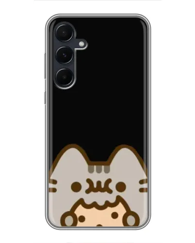 Чехол для Samsung Galaxy A55 с картинкой «Пушин на черном»