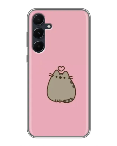 Чехол для Samsung Galaxy A55 с картинкой «Pusheen сердце»